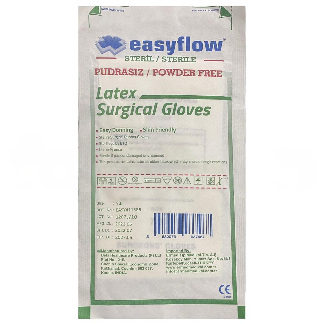 Easyflow Lateks Pudrasız Steril Cerrahi Eldiven Easy411586 No: 7,0