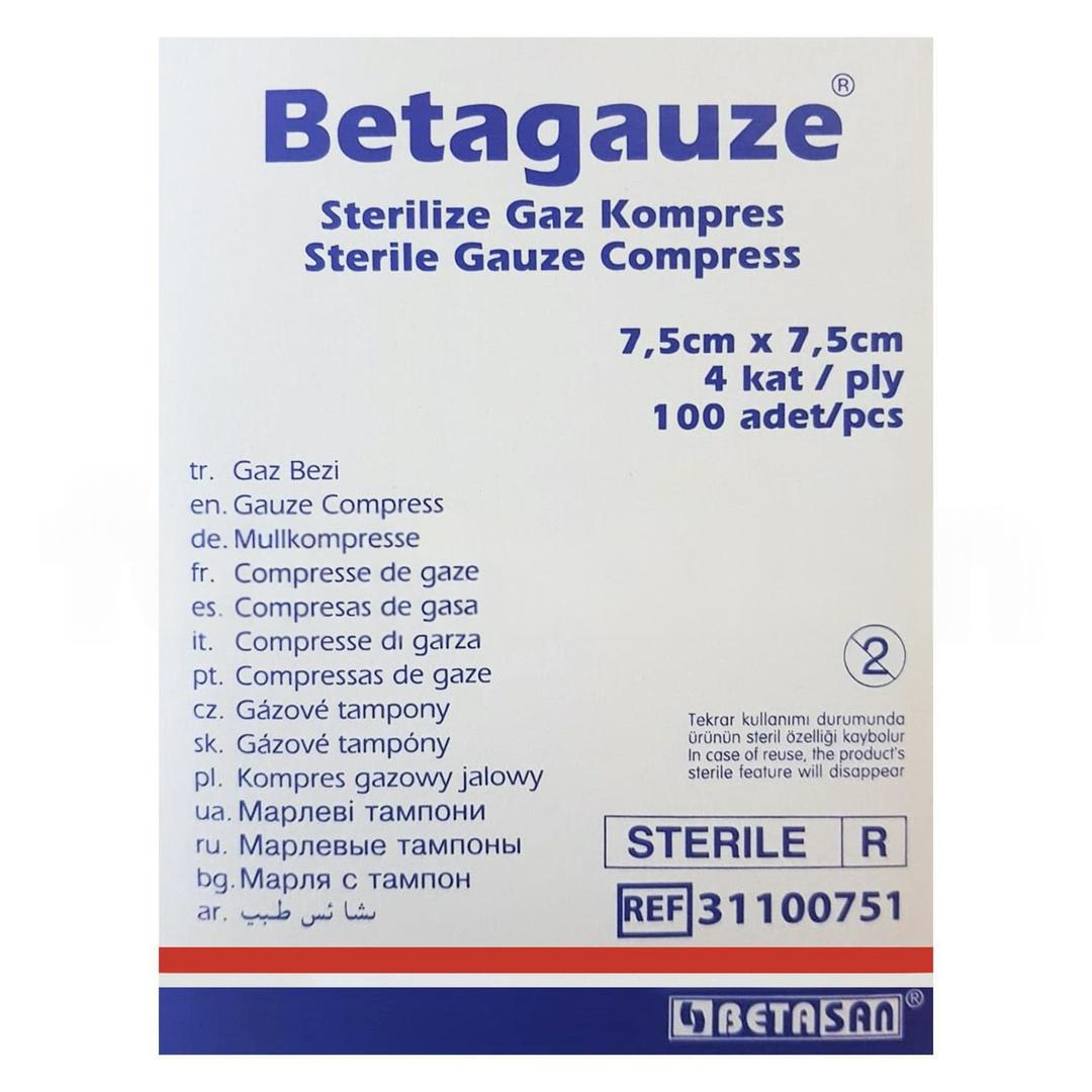 Betagauze Gaz Kompres 7,5cm x 7,5cm 100'lü