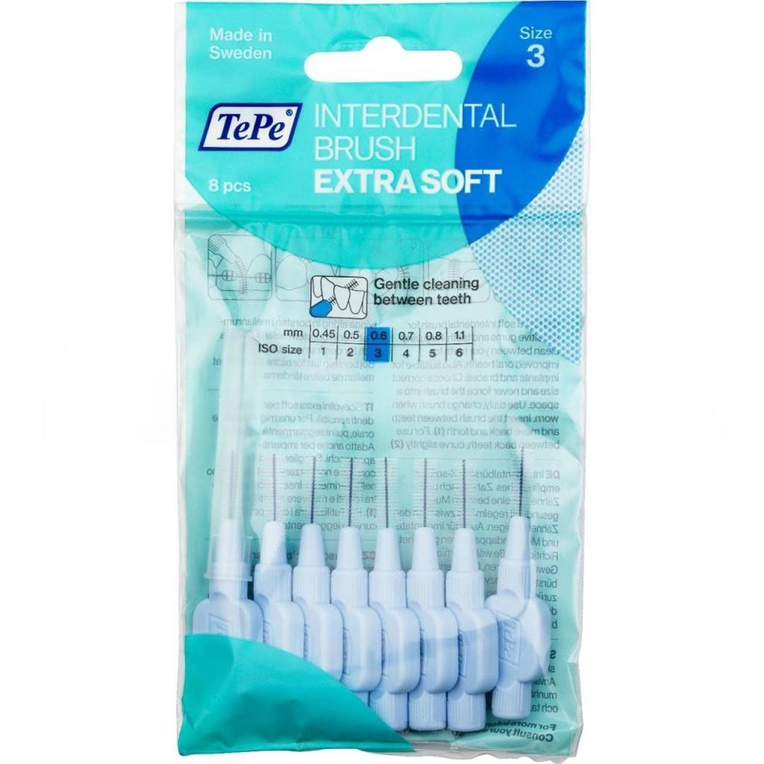 Tepe Extra Soft Arayüz Fırçası Açık Mavi 0,6 Mm 8'li Paket