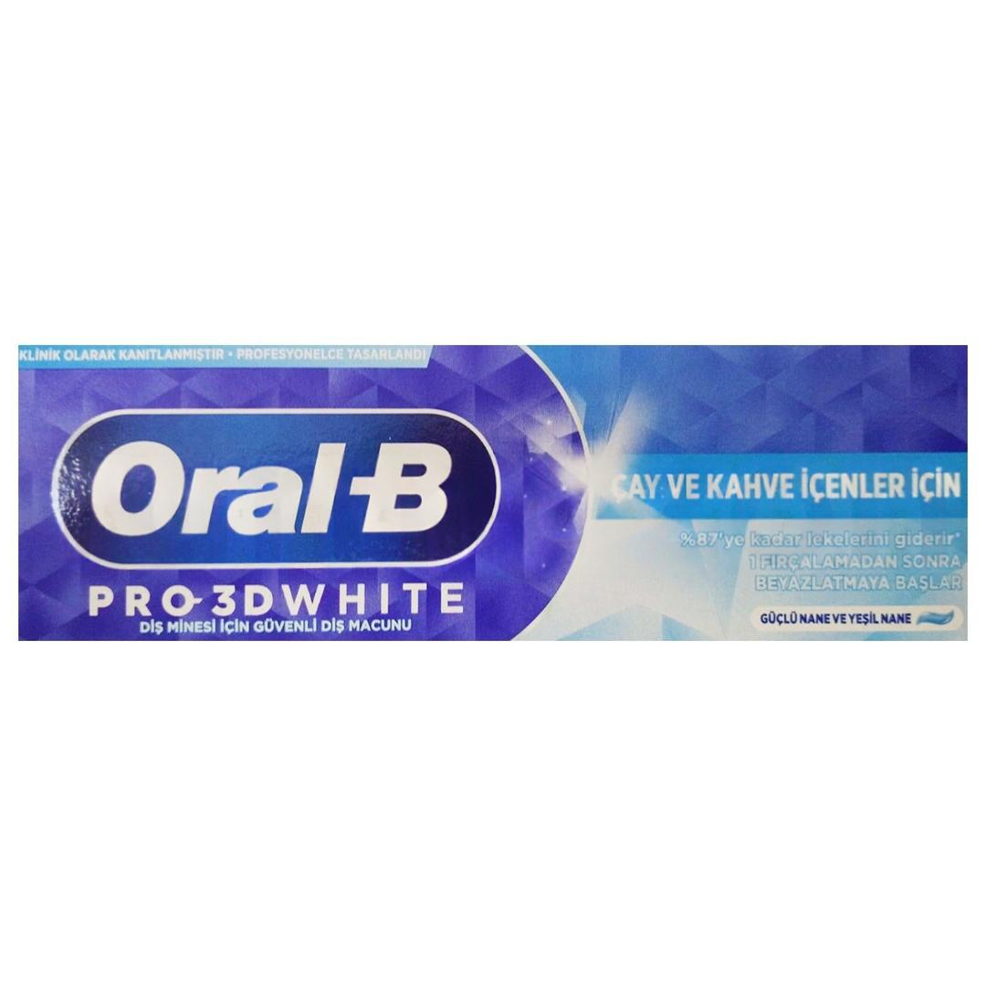 Oral-B Pro-3D White Çay ve Kahve İçenler İçin Diş Macunu 75 ml