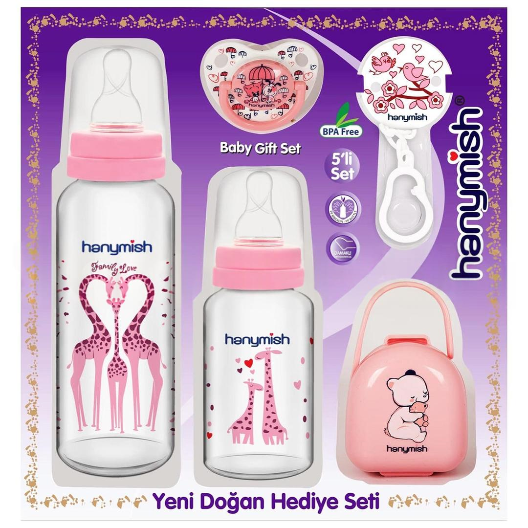 Hanymish 654 Yenidoğan PP Hediye Seti 5'li - Pembe