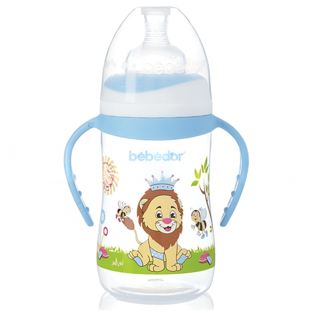 Bebedor 89322 Biberon Geniş Ağızlı Kulplu Desenli 250 ml