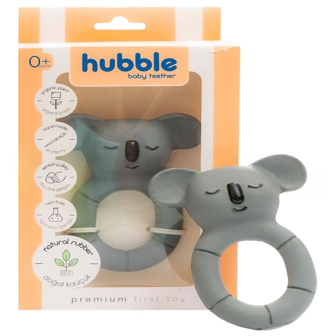 Hubble Doğal Bebek Diş Kaşıyıcı ve Oyuncağı %100 Doğal Kauçuk Koala Halkalı