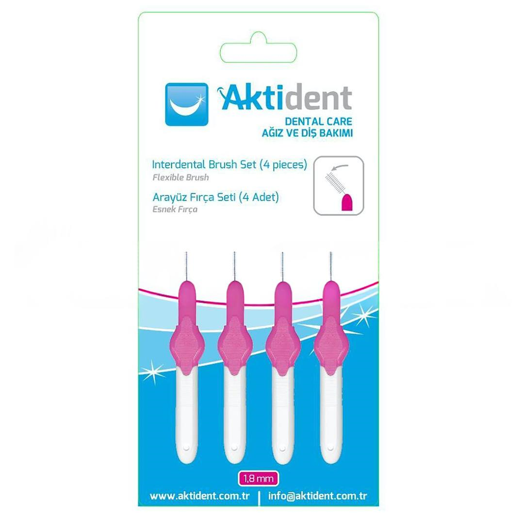 Aktident Orid Arayüz Fırçası 1,8 mm Pembe 4'lü