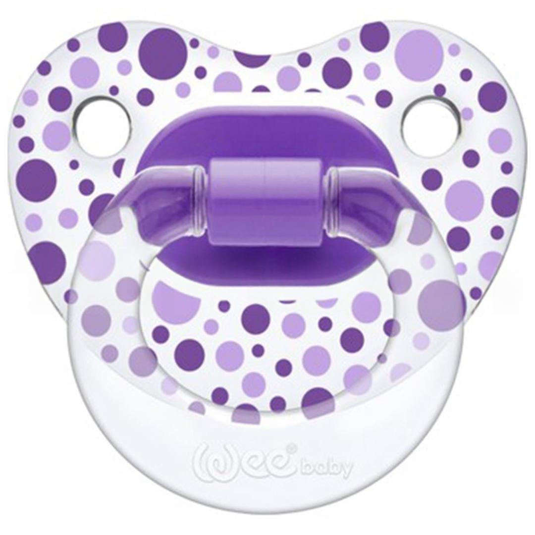 Wee Baby 837 Damaklı Emzik Şeffaf Desenli 6-18 Ay - Mor
