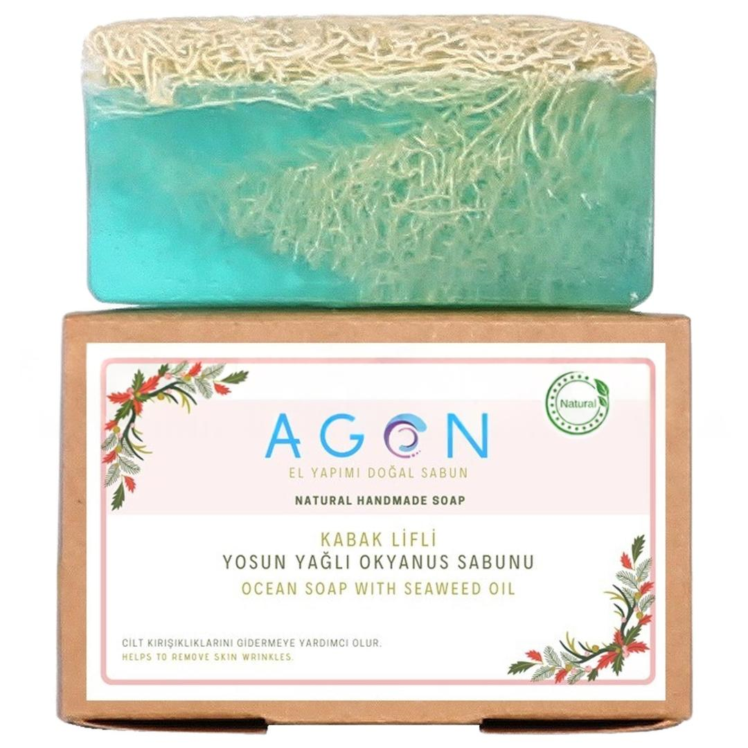 Agon El Yapımı Doğal Kabak Lifli Yosun Yağlı Okyanus Sabunu 120 gr