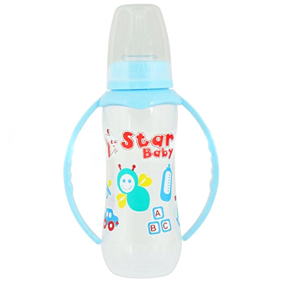 Star Baby Kulplu Cam Desenli Biberon 250 ml