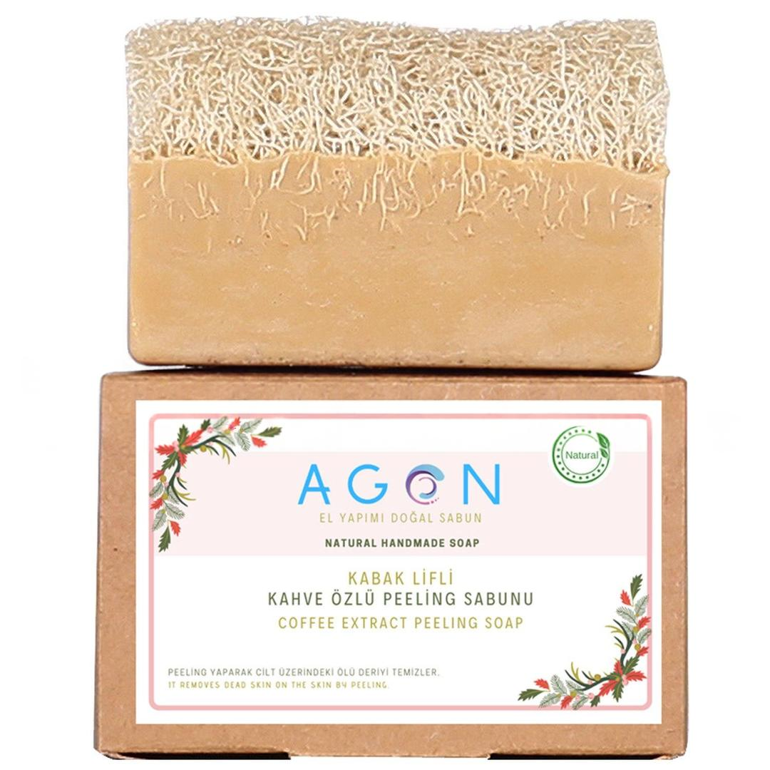 Agon El Yapımı Doğal Kabak Lifli Kahve Peeling Sabunu 120 gr