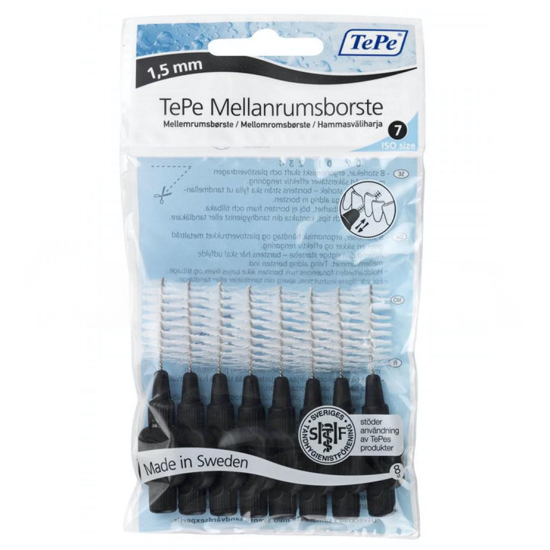 Tepe Arayüz Fırçası Siyah 1,5 mm Size 7 - 8'li Paket