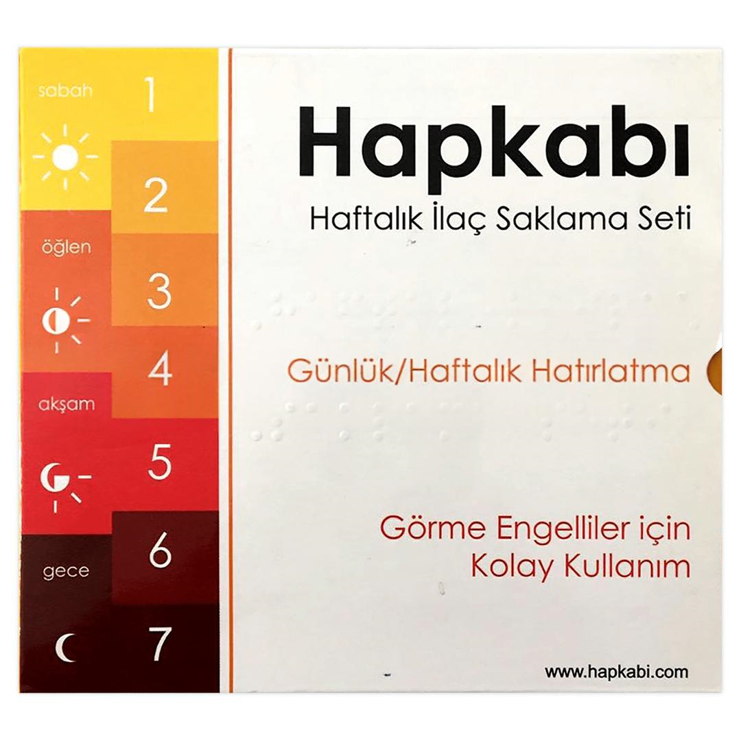 Hapkabı Haftalık İlaç Saklama Seti (Günlük & Haftalık Hatırlatma) 7 Bölmeli