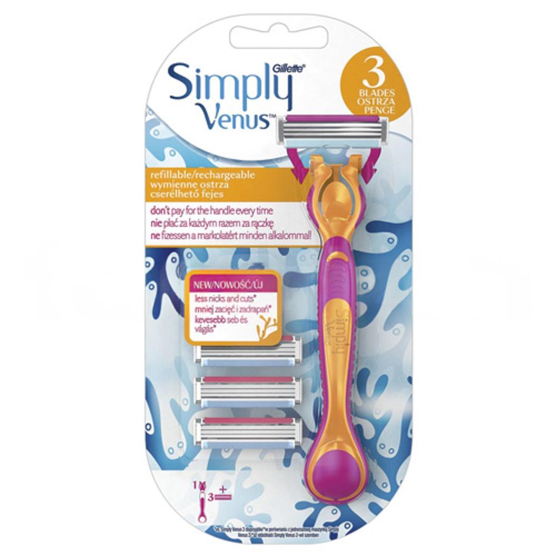 Gillette Venus Simply 3 Tıraş Bıçağı + Yedek 3'lü