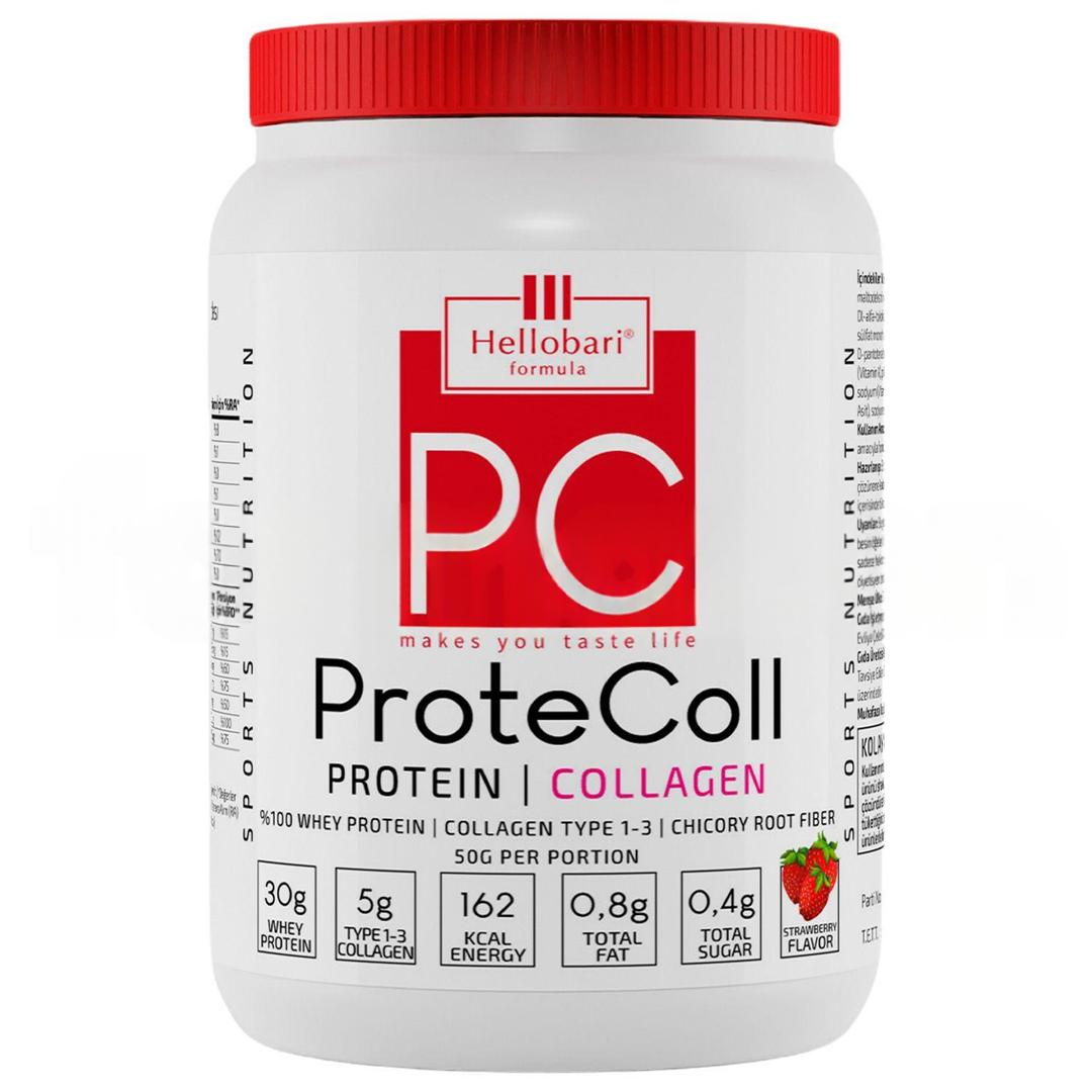 Hellobari Formula Protecoll Whey Protein & Kolajen Çilek Aromalı 21 Porsiyon
