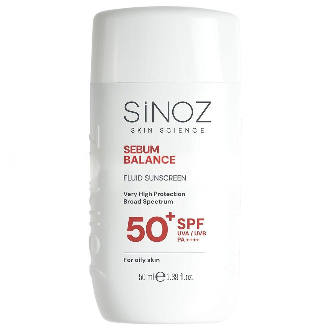 Sinoz Yağlı Ciltlere Özel Sıvı Yüz Güneş Kremi Yeni Nesil Güneş Filtreleri Hibrit Formül SPF50 50 ml