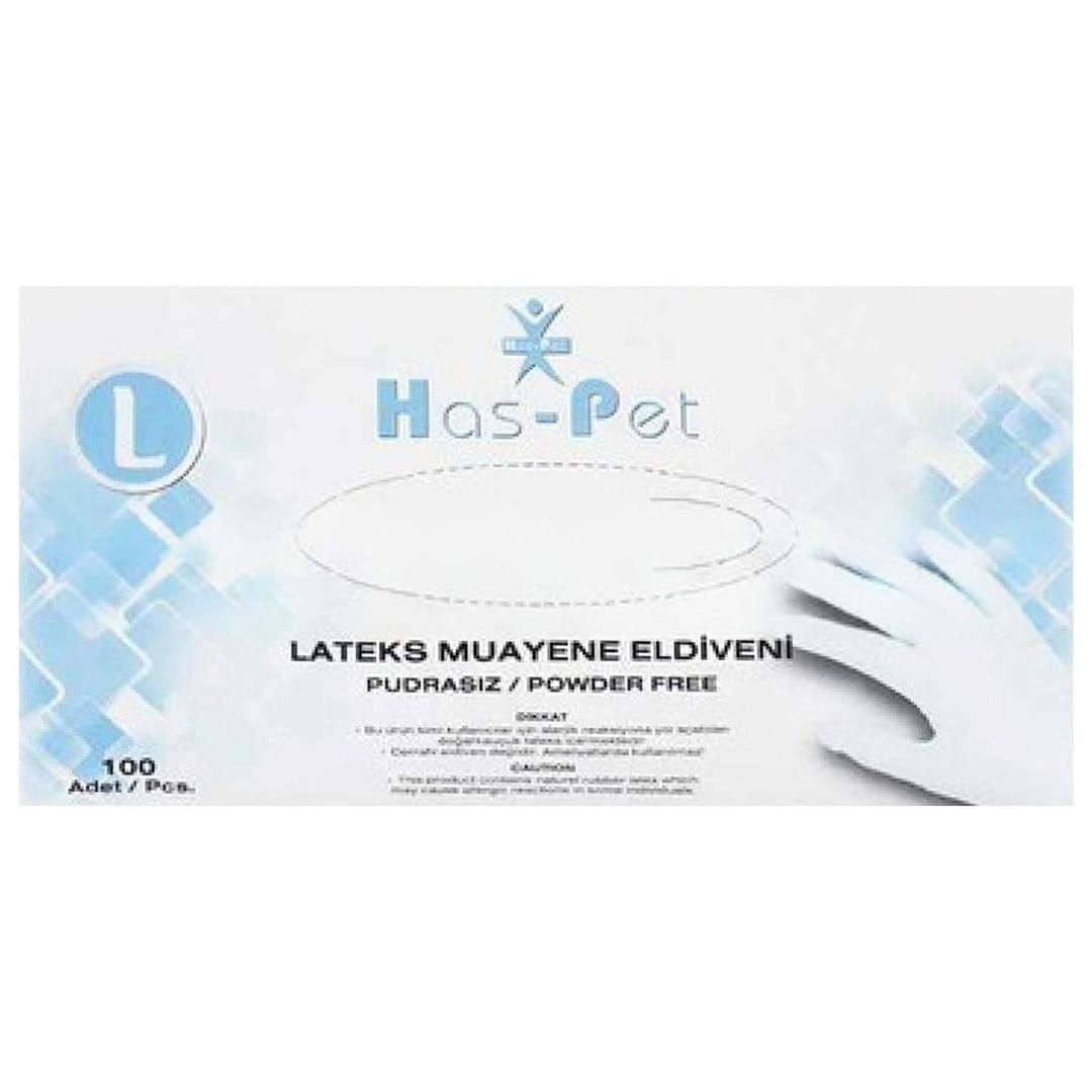 Haspet Latex Pudrasız Eldiven Large 100'lü