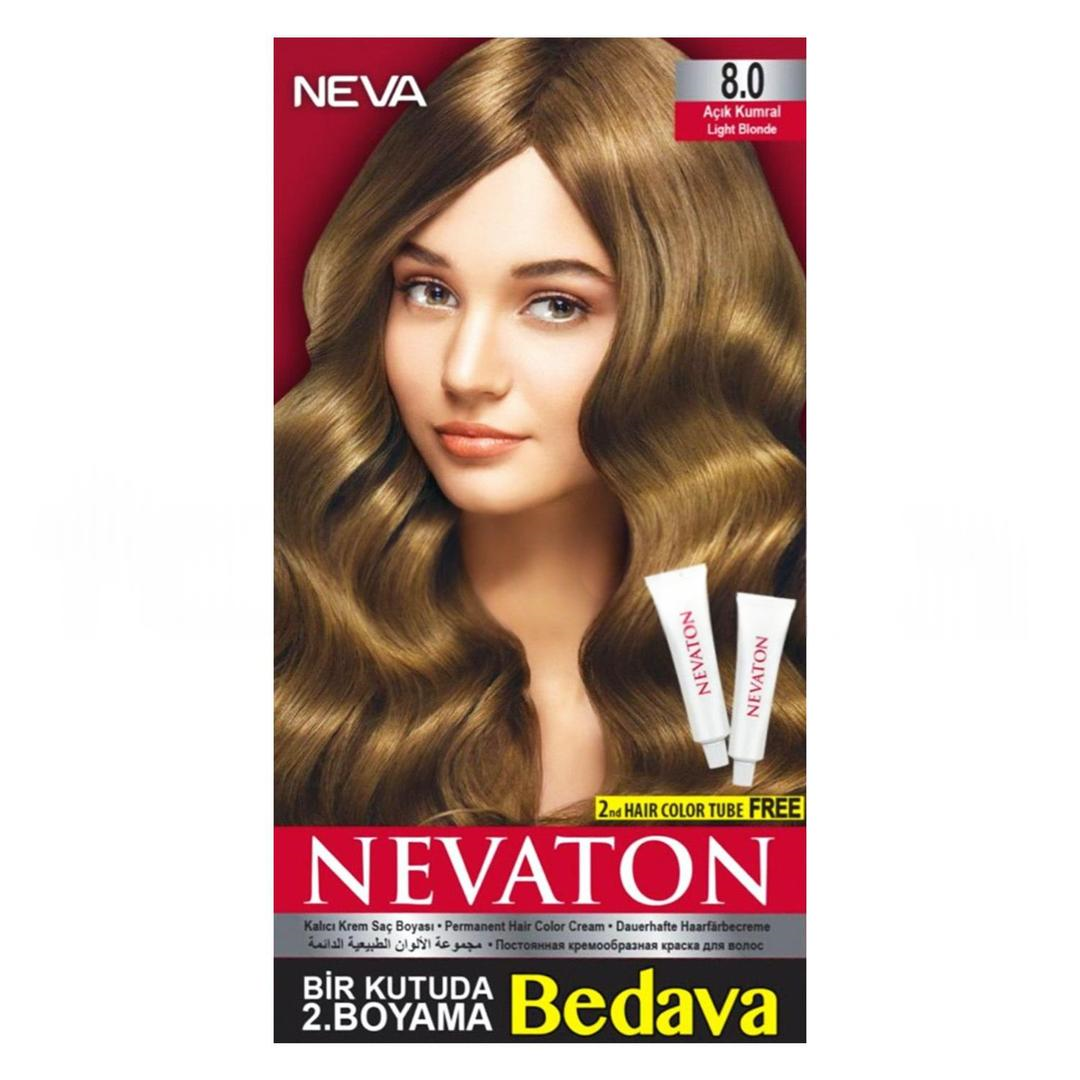 Nevaton Kalıcı Krem Saç Boyası 8.0 Açık Kumral