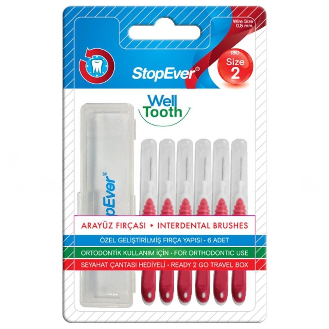 StopEver Well Tooth Metal Arayüz Fırçası - Kırmızı