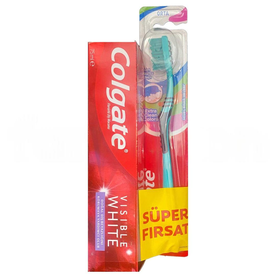 Colgate Visible White 75 ml + Colgate Clean Colors Diş Fırçası