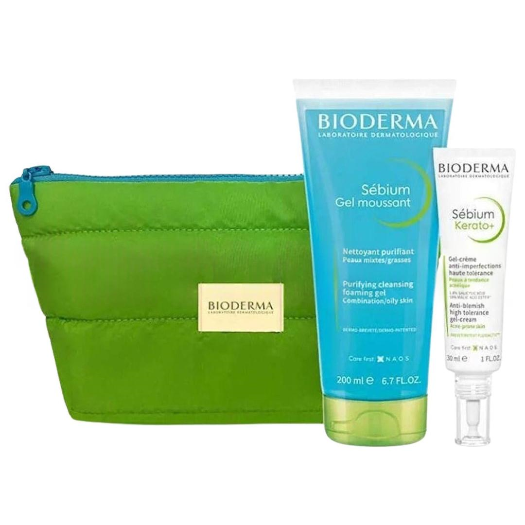 Bioderma Akne Karşıtı Bakım Kiti Çanta Hediyeli Sebium Foaming Jel 200 ml + Sebium Kerato 30 ml