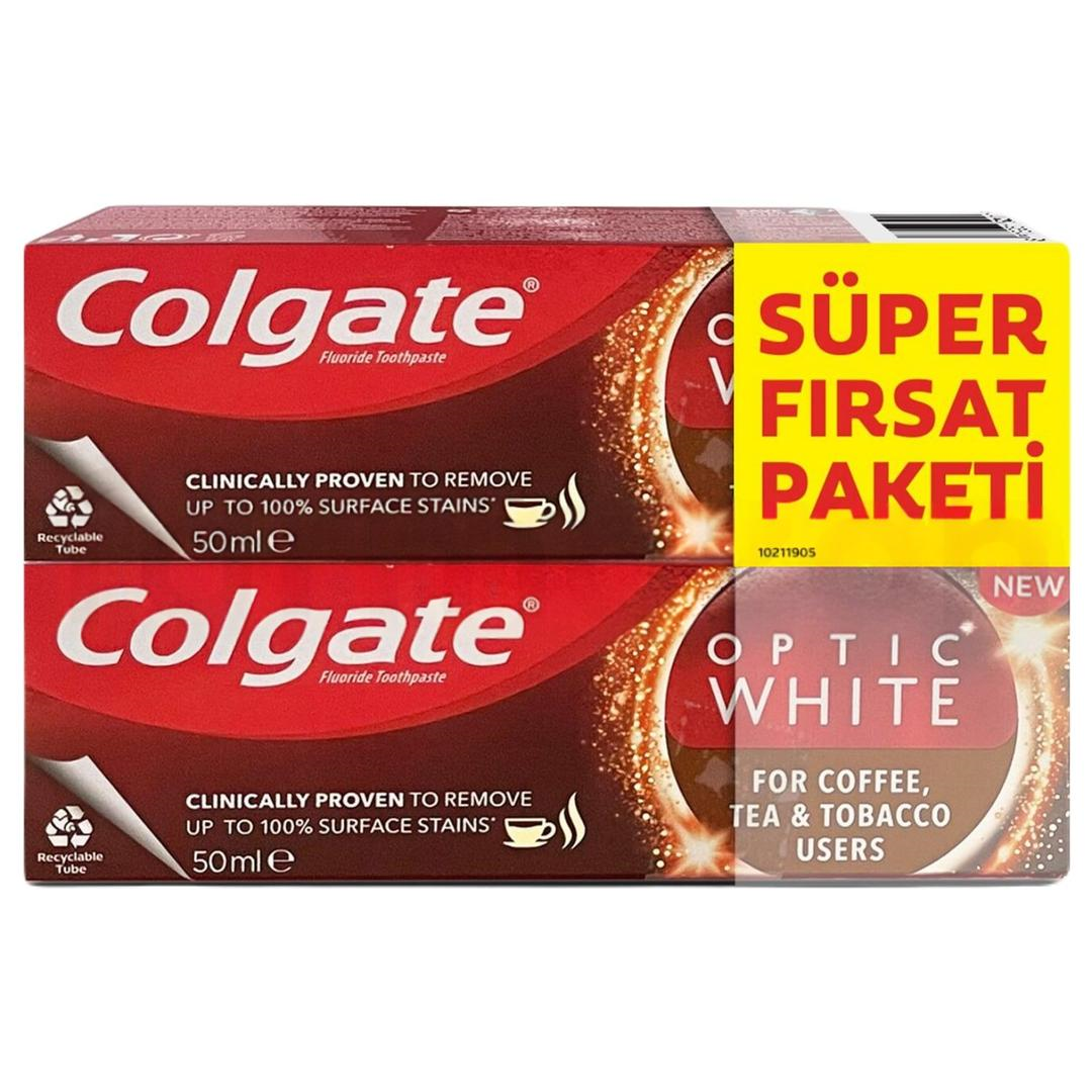 Colgate Optic White Kahve Çay Diş Macunu 50 ml - 2 Adet