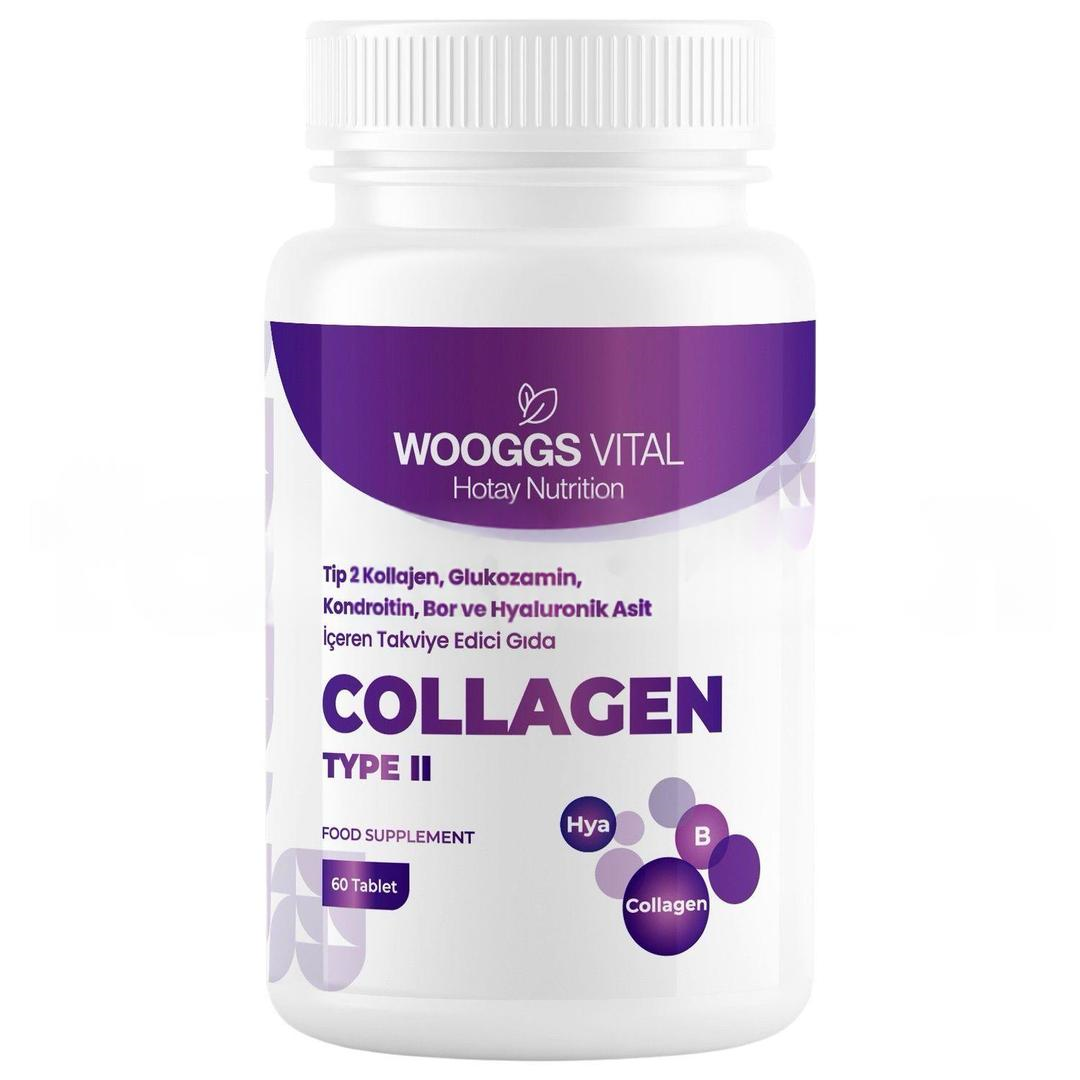 Wooggs Vital Tip 2 Kolajen Glukozamin Kondroitin Bor İçeren Takviye Edici Gıda 60 Tablet