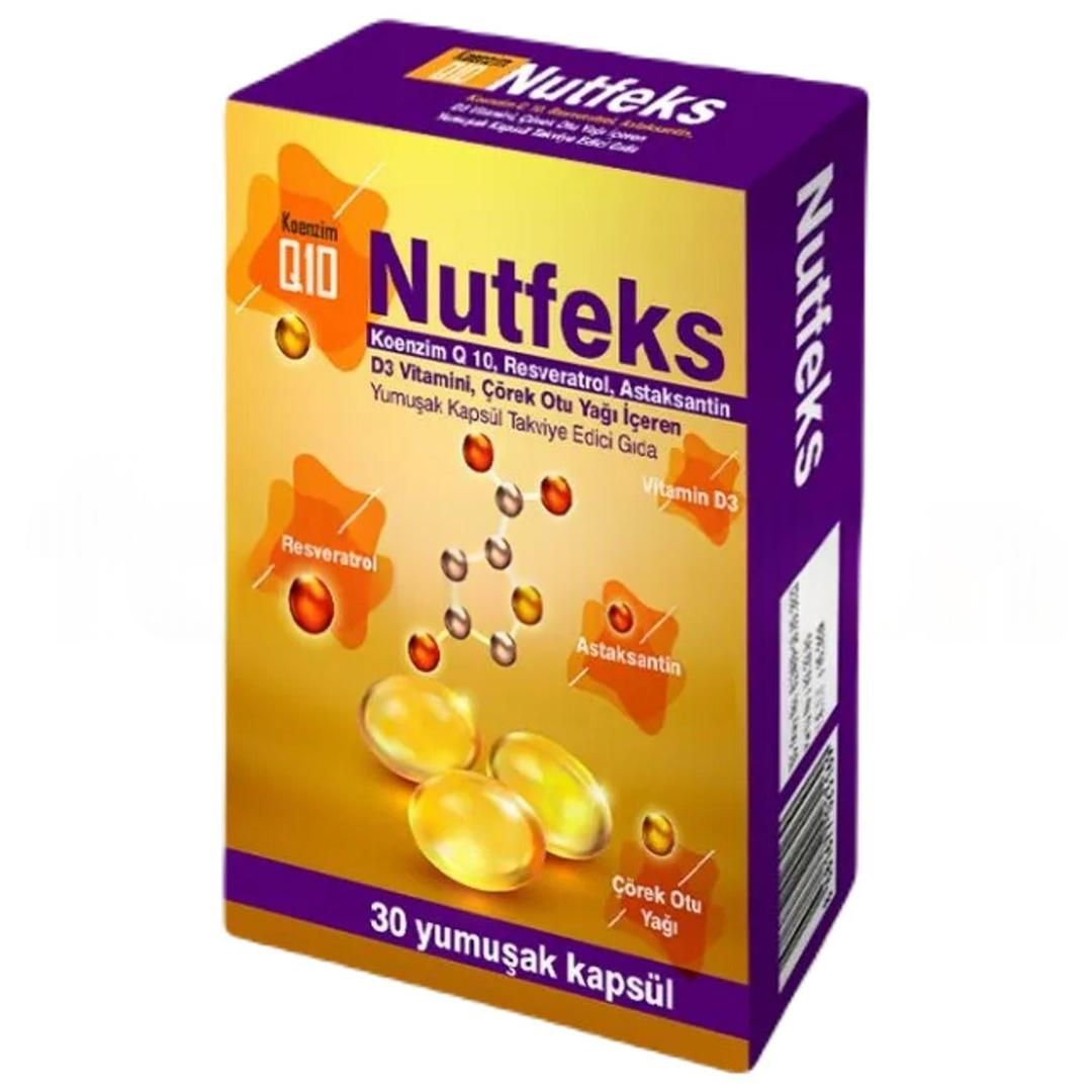 Nutfeks Coenzim Q10 Resveratrol Astaksantin 30 Yumuşak Kapsül