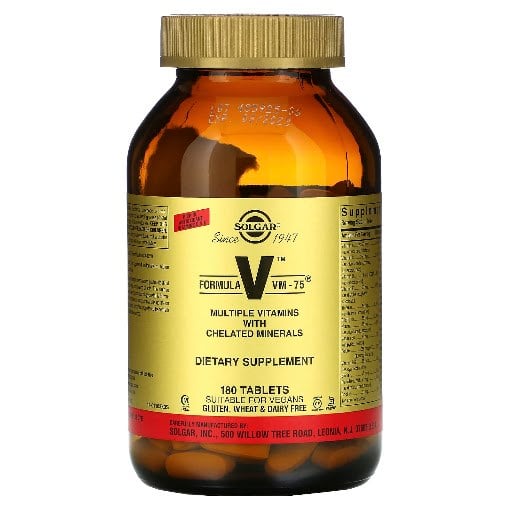 Solgar Formula V Vm-75 Multiple Vitamins With Chelated Minerals 180 Tablet