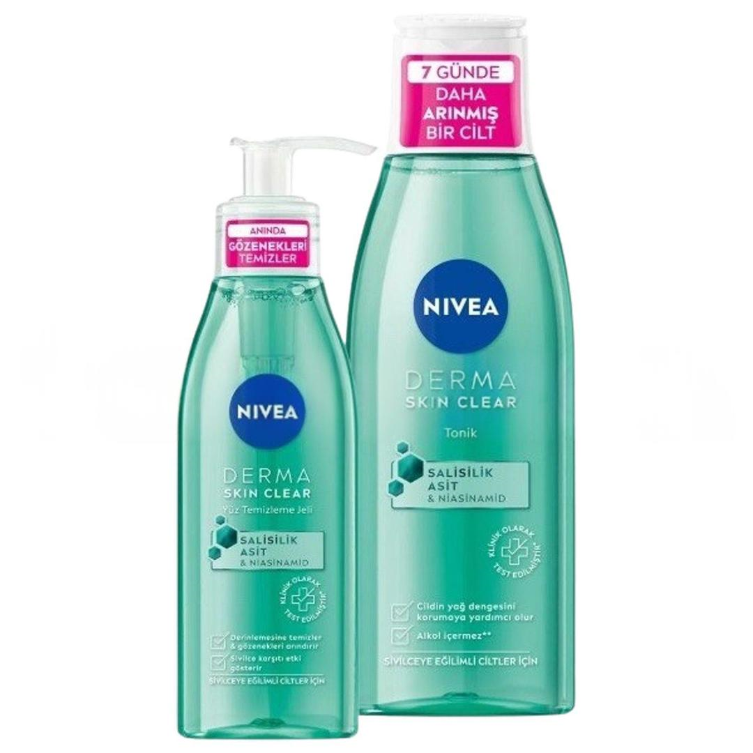 Nivea Derma Skin Clear Yüz Temizleme Jeli 150 ml + Nivea Tonik 200 ml - Set