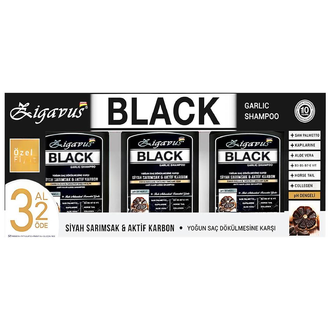 Zigavus Black Siyah Sarımsaklı Şampuan 300 ml - 3 Al 2 Öde