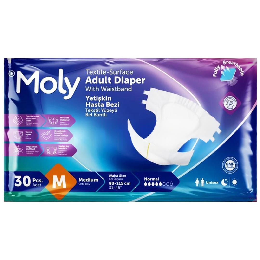 Moly Bel Bantlı Hasta Bezi 5 Damla Medium 30'lu