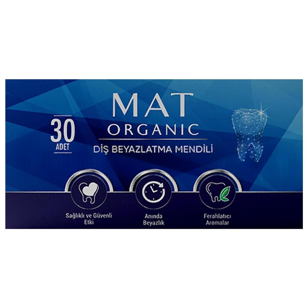 Mat Organic Diş Temizleme ve Beyazlatma Mendili 30 Saşe