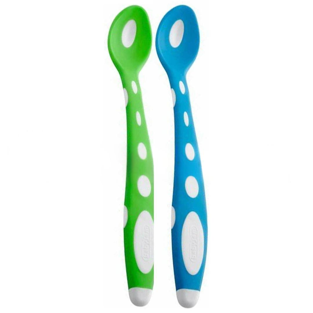 Babyjem Silikon Mama Kaşığı Yeşil/Mavi