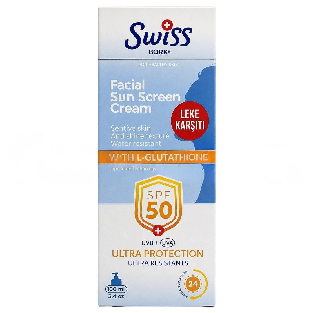 Swiss Bork Leke Karşıtı Yüz Güneş Kremi SPF50+ 100 ml