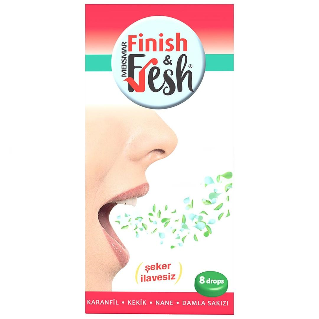 Finish & Fresh Karanfil Kekik Nane Damla Sakızlı Şeker İlavesiz 8 Pastil