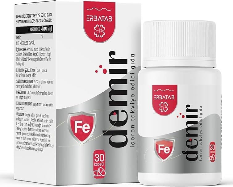 Erbatab Vitamin Demir 30 Kapsül