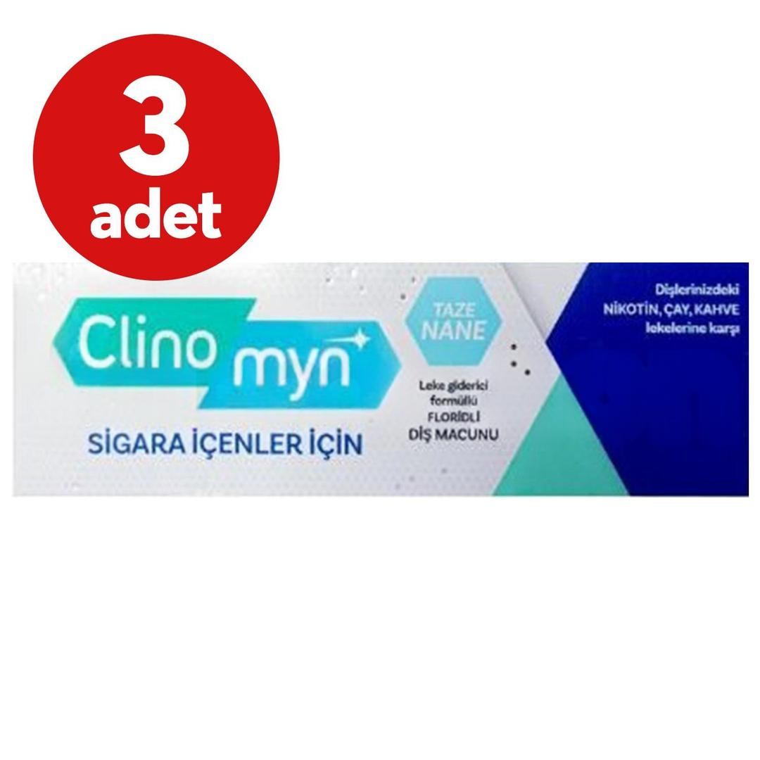 Clinomyn Sigara İçenler İçin Diş Beyazlatan Diş Macunu 75 ml - 3 Adet