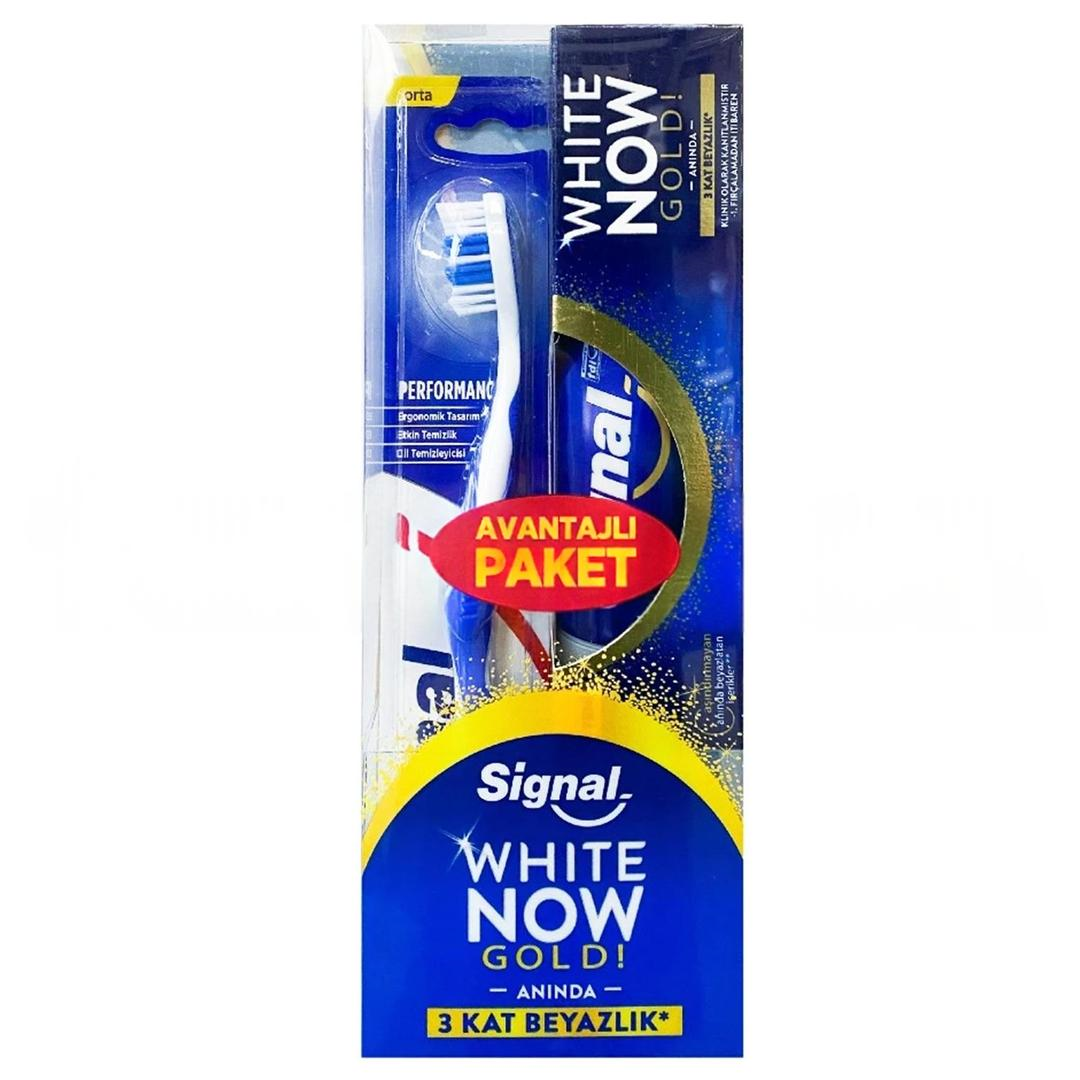 Signal White Now Gold Diş Macunu 75 ml + Performans Fırça Hediyeli