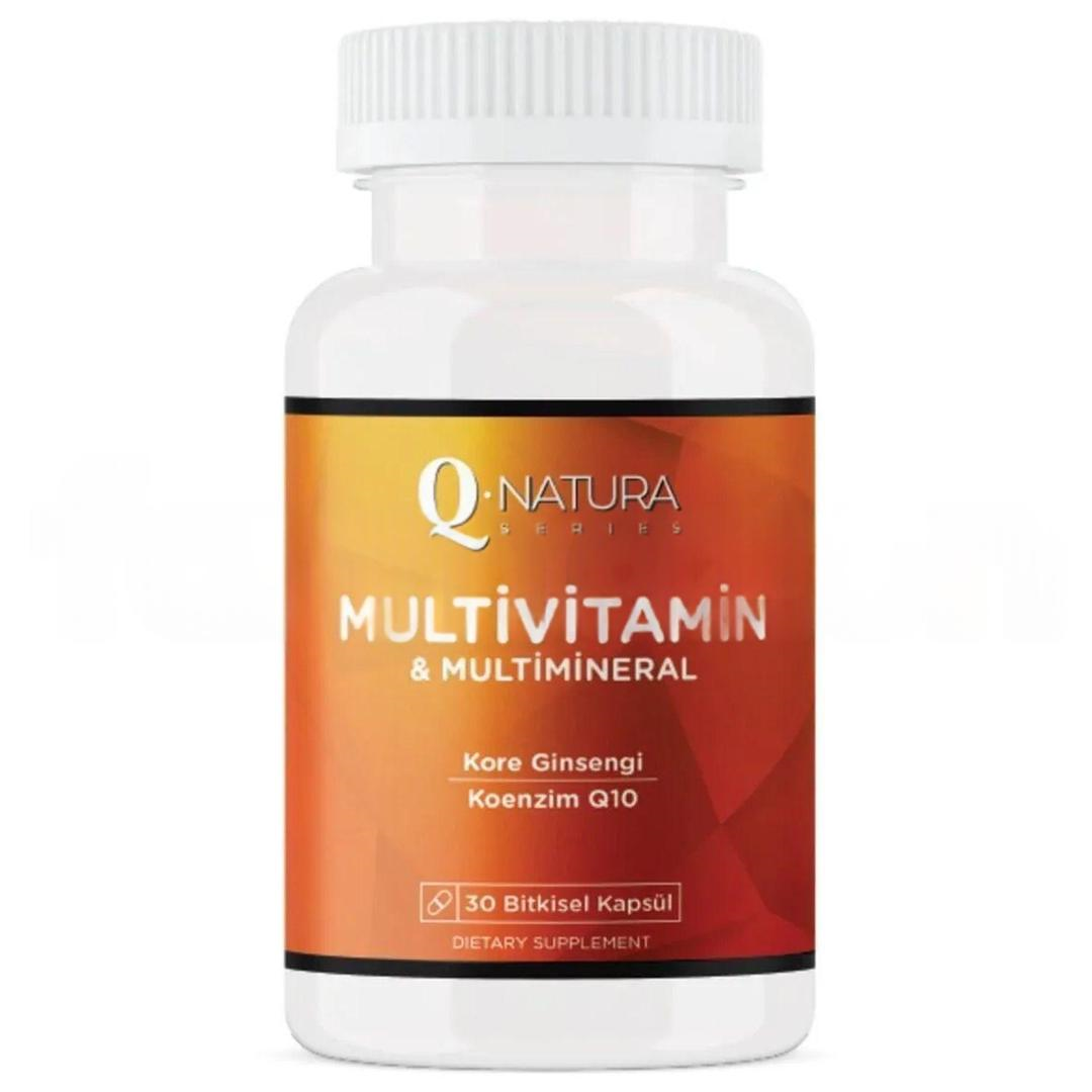 Q Natura Series Kırmızı Kore Ginsengi Koenzim Q10 Multivitamin ve Multimineral 30 Bitkisel Kapsül
