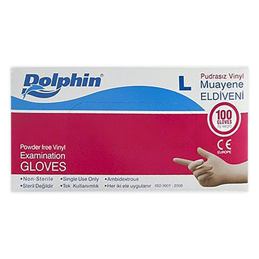 Dolphin Pudrasız Vinyl Muayene Eldiveni Large 100 Adet