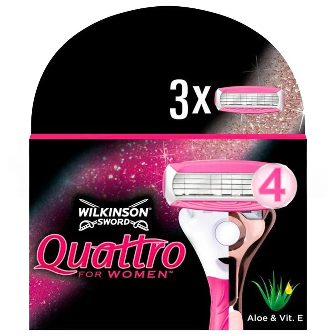 Wilkinson Sword Quattro Kadın Tıraş Bıçağı Yedeği 3'lü