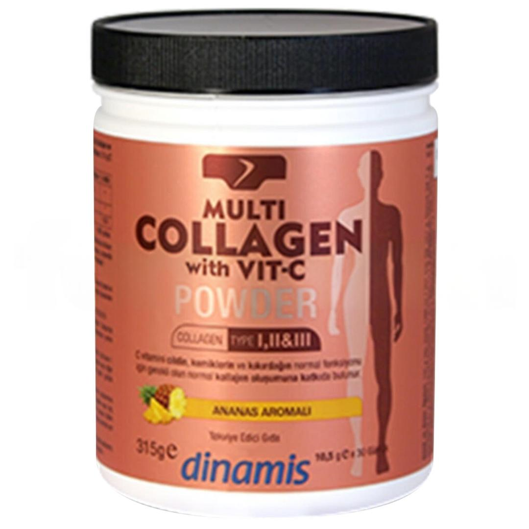 Dinamis Multi Collagen with Vit C Toz Ananas Aromalı 315 gr