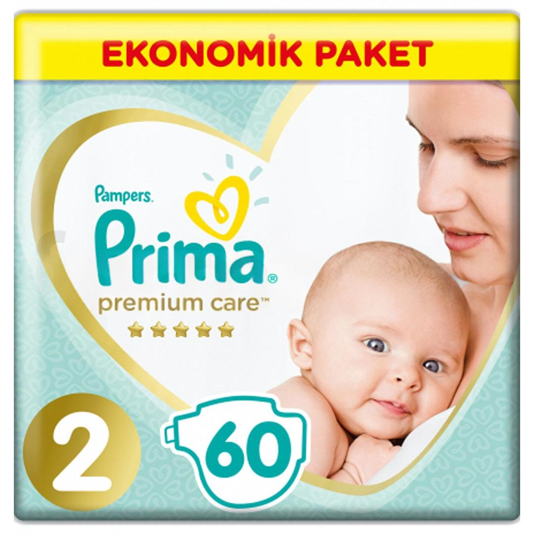 Prima Bebek Bezi Premium Care Ekonomik Paket 2 Beden 60'lı