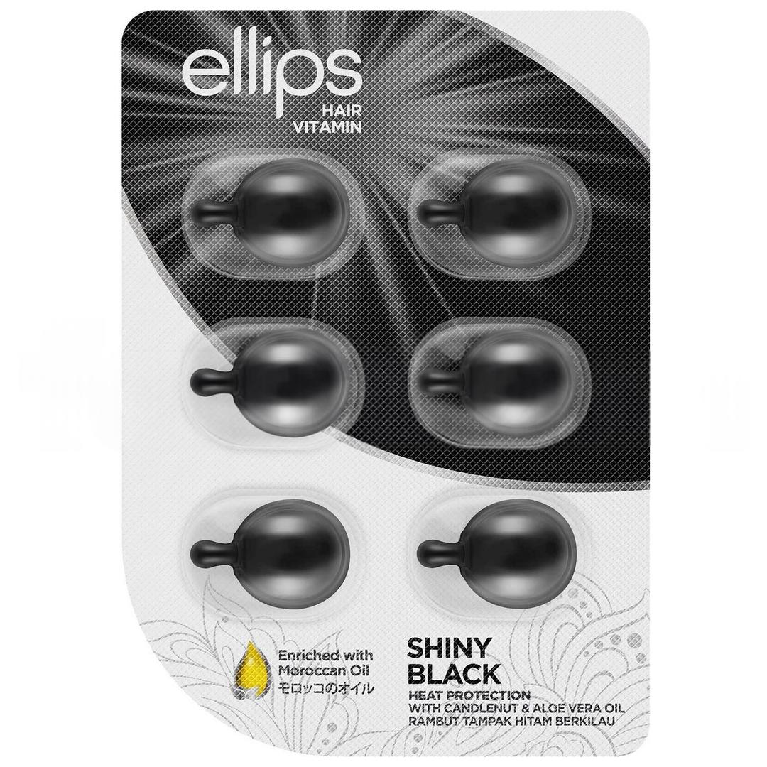 Ellips Shiny Black Siyah Saçlara Özel Işıltı Veren Saç Vitamini 6'lı Blister