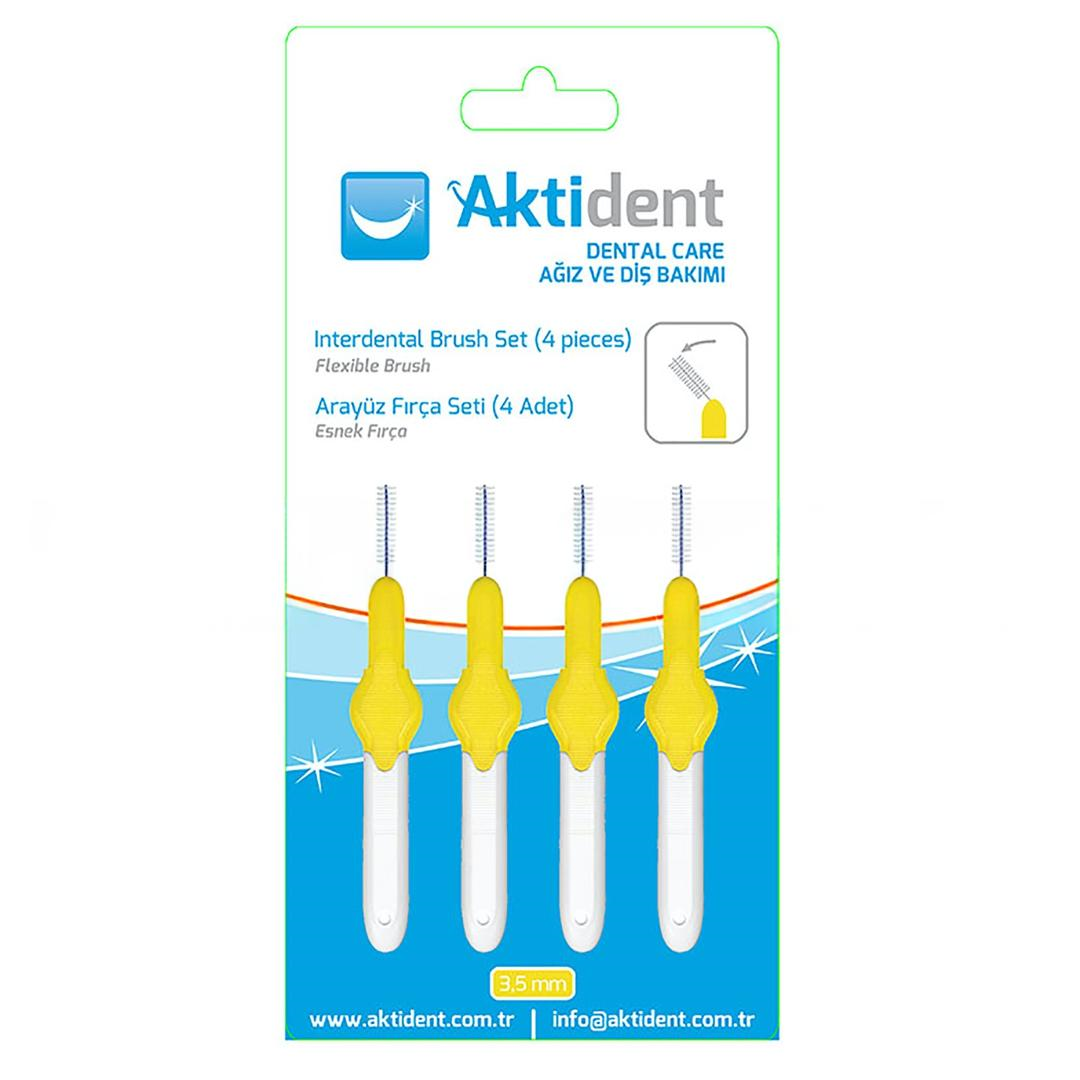 Aktident Orid Arayüz Fırçası 3,5 mm Sarı 4'lü