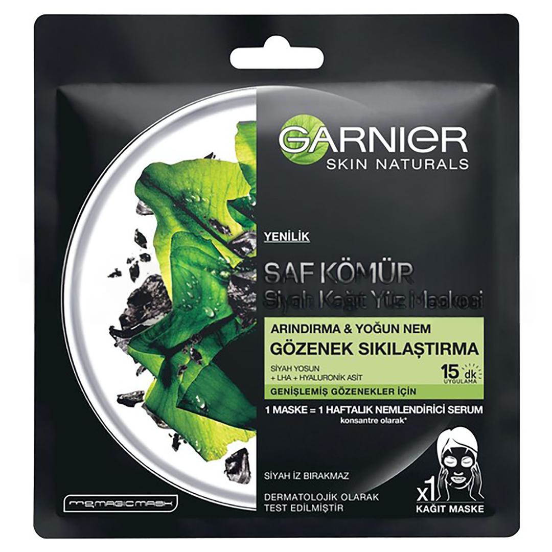 Garnier Saf Kömür Kağıt Maske Gözenek Sıkılaştırıcı Siyah Yosun