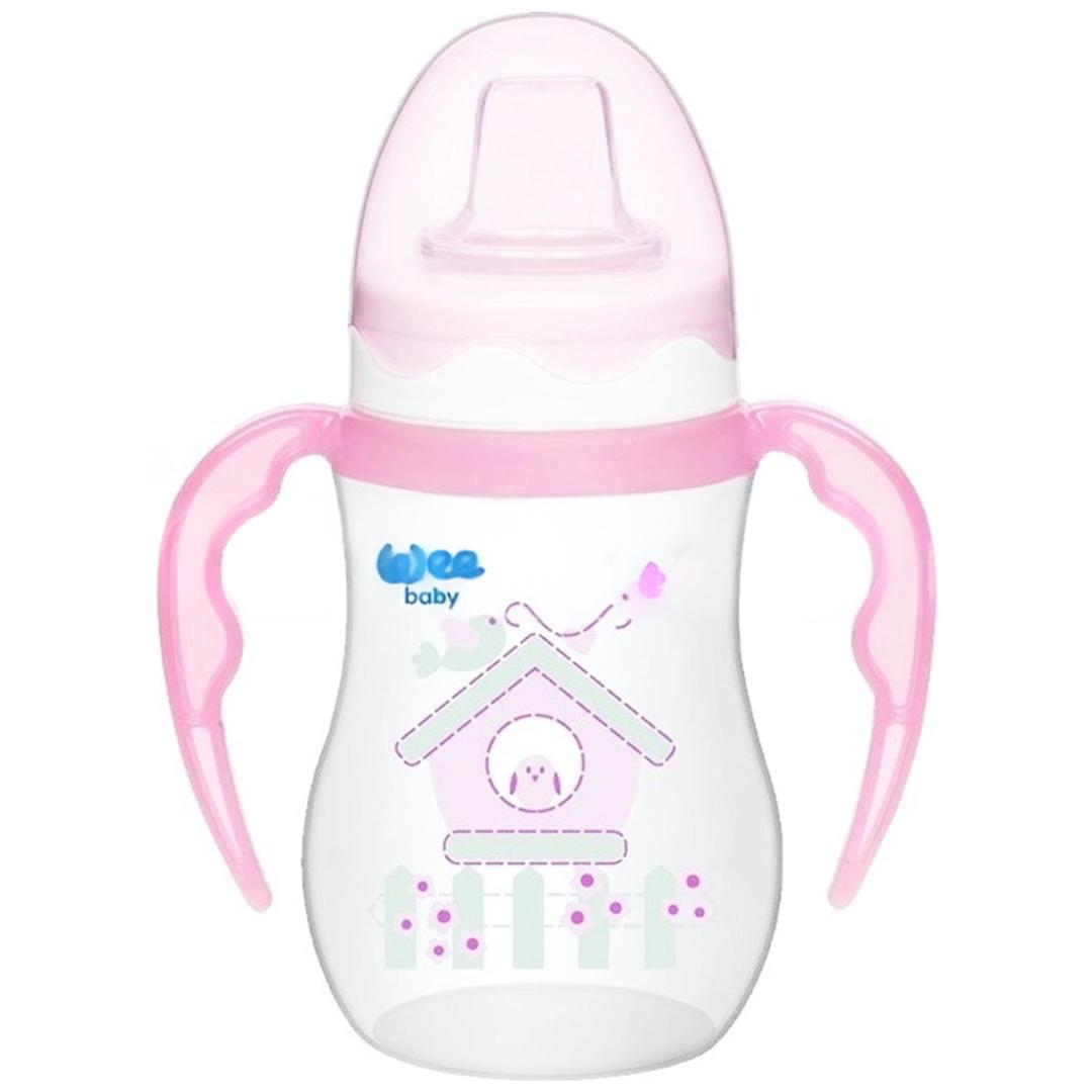 Wee Baby 754 PP Alıştırma Bardağı Antikolik Akıtmaz Kulplu 250 ml - Pembe