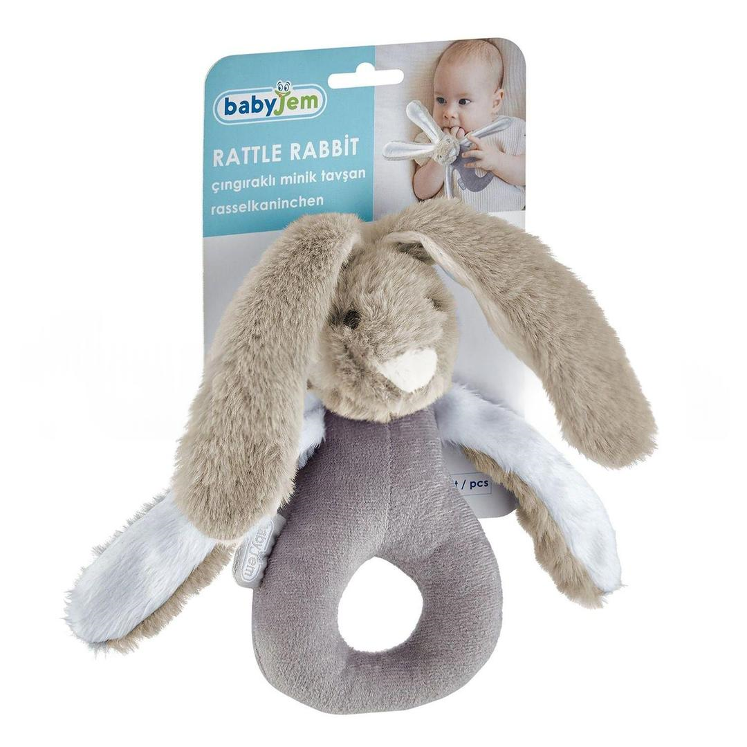Babyjem Tutmalı Mini Peluş Tavşan - Taş
