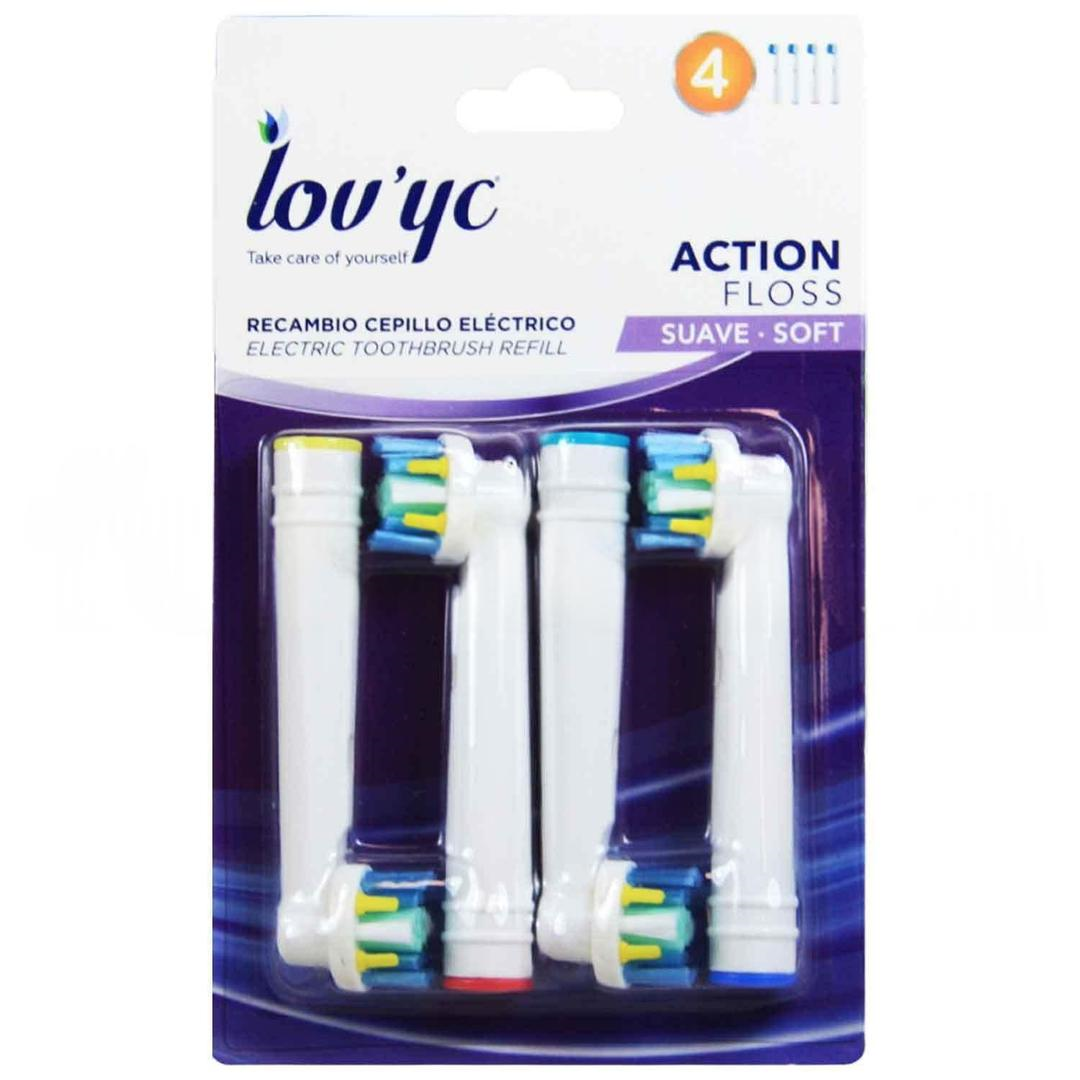 Lov'yc Action Floss Yumuşak Elektrikli Diş Fırçası Yedeği 4'lü