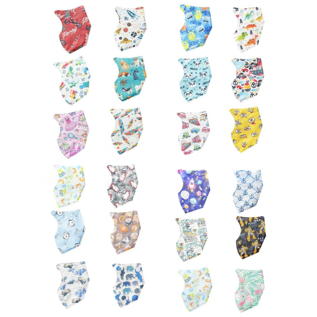 ZFR Mask 5 Katlı FFP2 NR N95 Meltblownlu 5'li Paketlenmiş Desenli Erkek Çocuk Maskesi 10'lu