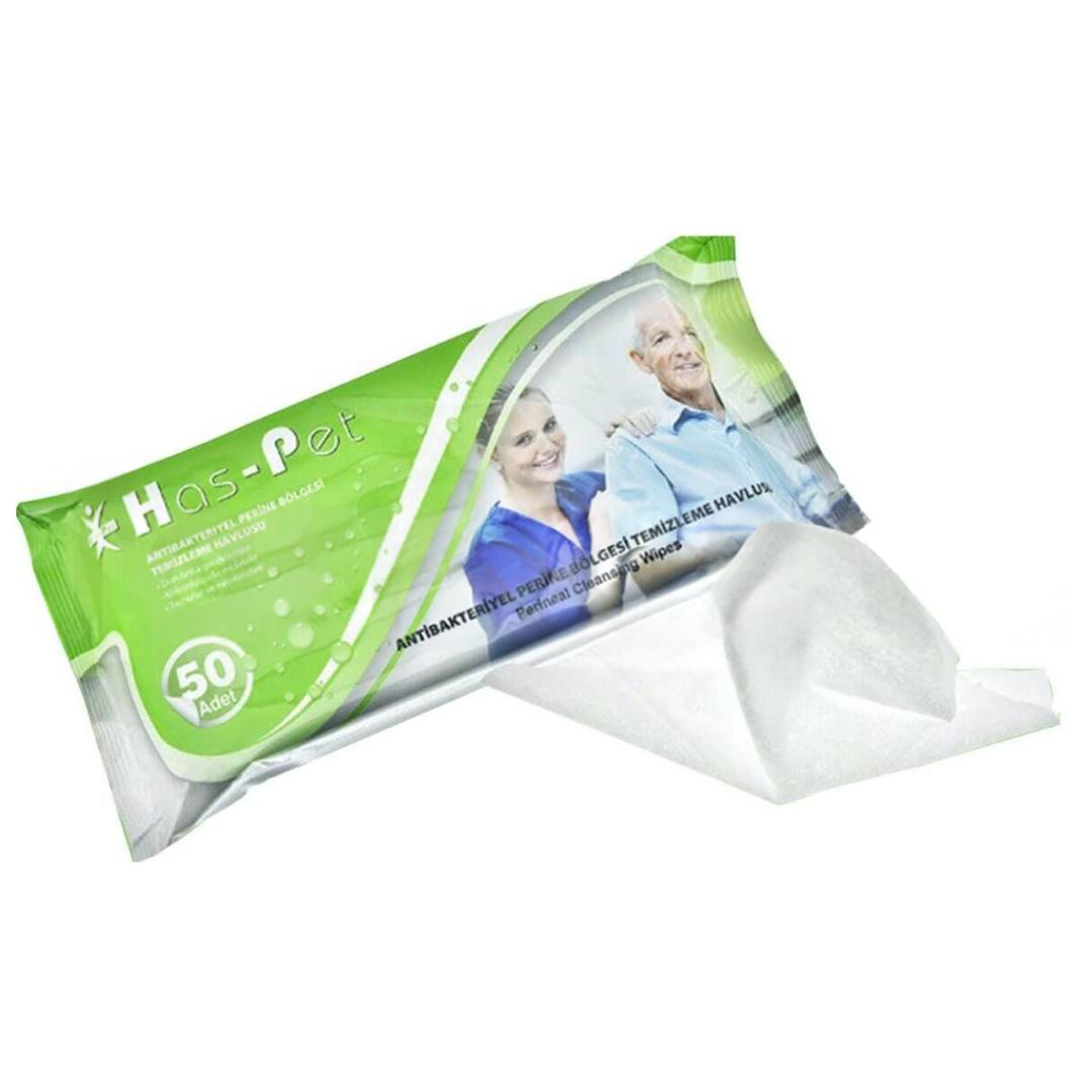 Haspet Perine Temizleme Havlusu Antibakteriyel 23x25 cm 50'li