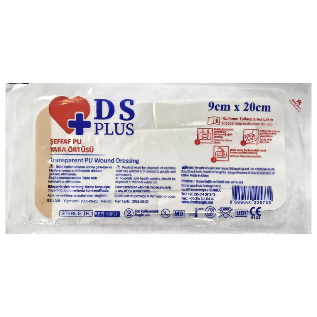 Ds Plus Su Geçirmez Şeffaf Yara Örtüsü 9x20 cm - Tekli